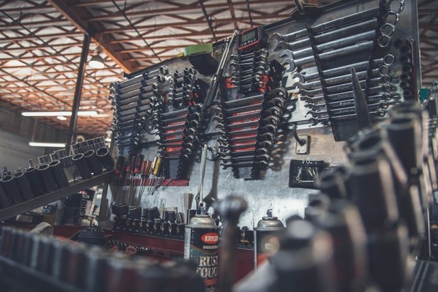 Mechanic repairing a car